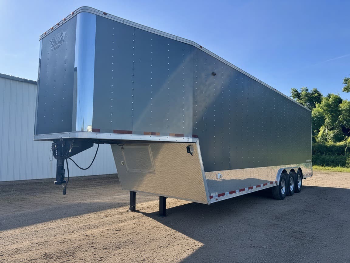Used 2017 Vintage Trailers Outlaw 34 ft Aluminum Gooseneck Crane Mobile Base Trailer